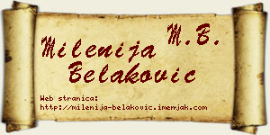 Milenija Belaković vizit kartica